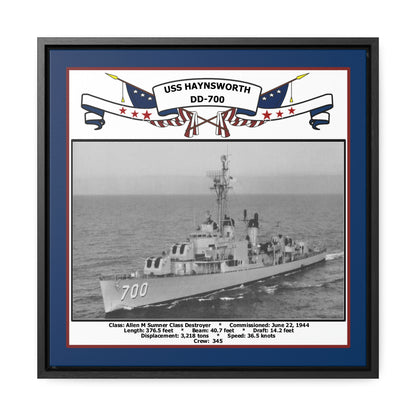 USS Haynsworth DD-700 Navy Floating Frame Photo Front View