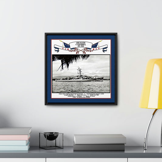 USS Alvin C Cockrell DE-366 Navy Floating Frame Photo Desk View