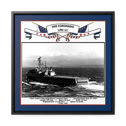 USS Coronado LPD-11 Navy Floating Frame Photo Front View