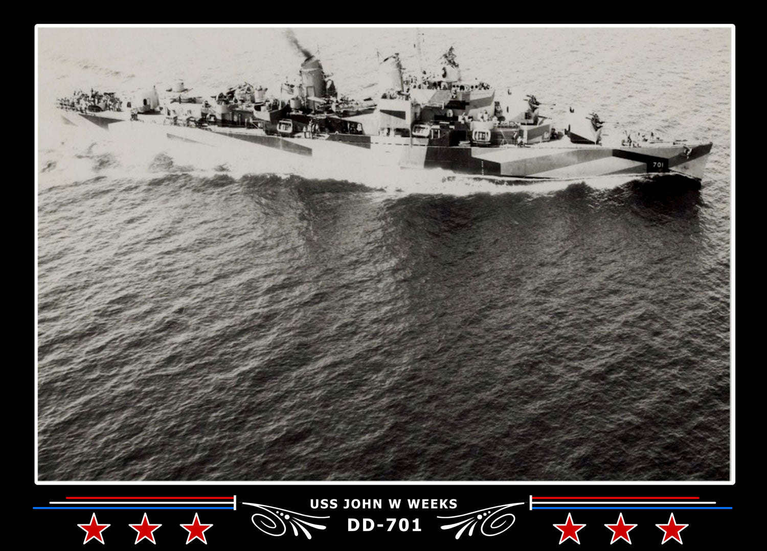 USS John W Weeks DD-701 Canvas Photo Print