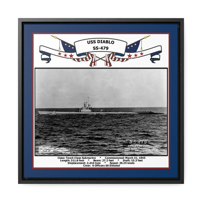 USS Diablo SS-479 Navy Floating Frame Photo Front View