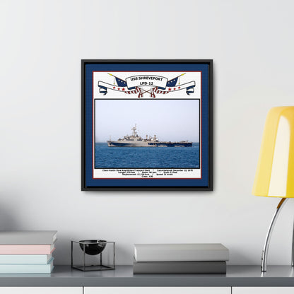 USS Shreveport LPD-12 Navy Floating Frame Photo Desk View