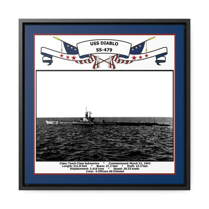 USS Diablo SS-479 Navy Floating Frame Photo Front View