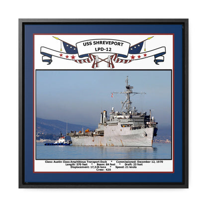 USS Shreveport LPD-12 Navy Floating Frame Photo Front View