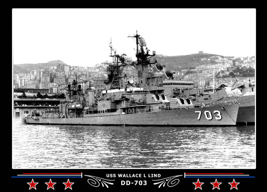 USS Wallace L Lind DD-703 Canvas Photo Print