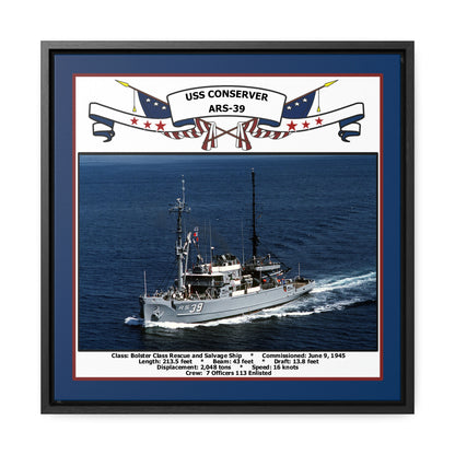 USS Conserver ARS-39 Navy Floating Frame Photo Front View