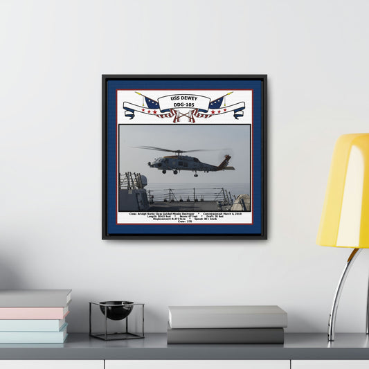USS Dewey DDG-105 Navy Floating Frame Photo Desk View