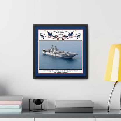 USS Essex LHD-2 Navy Floating Frame Photo Desk View