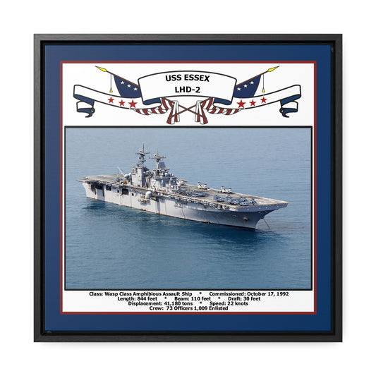 USS Essex LHD-2 Navy Floating Frame Photo Front View