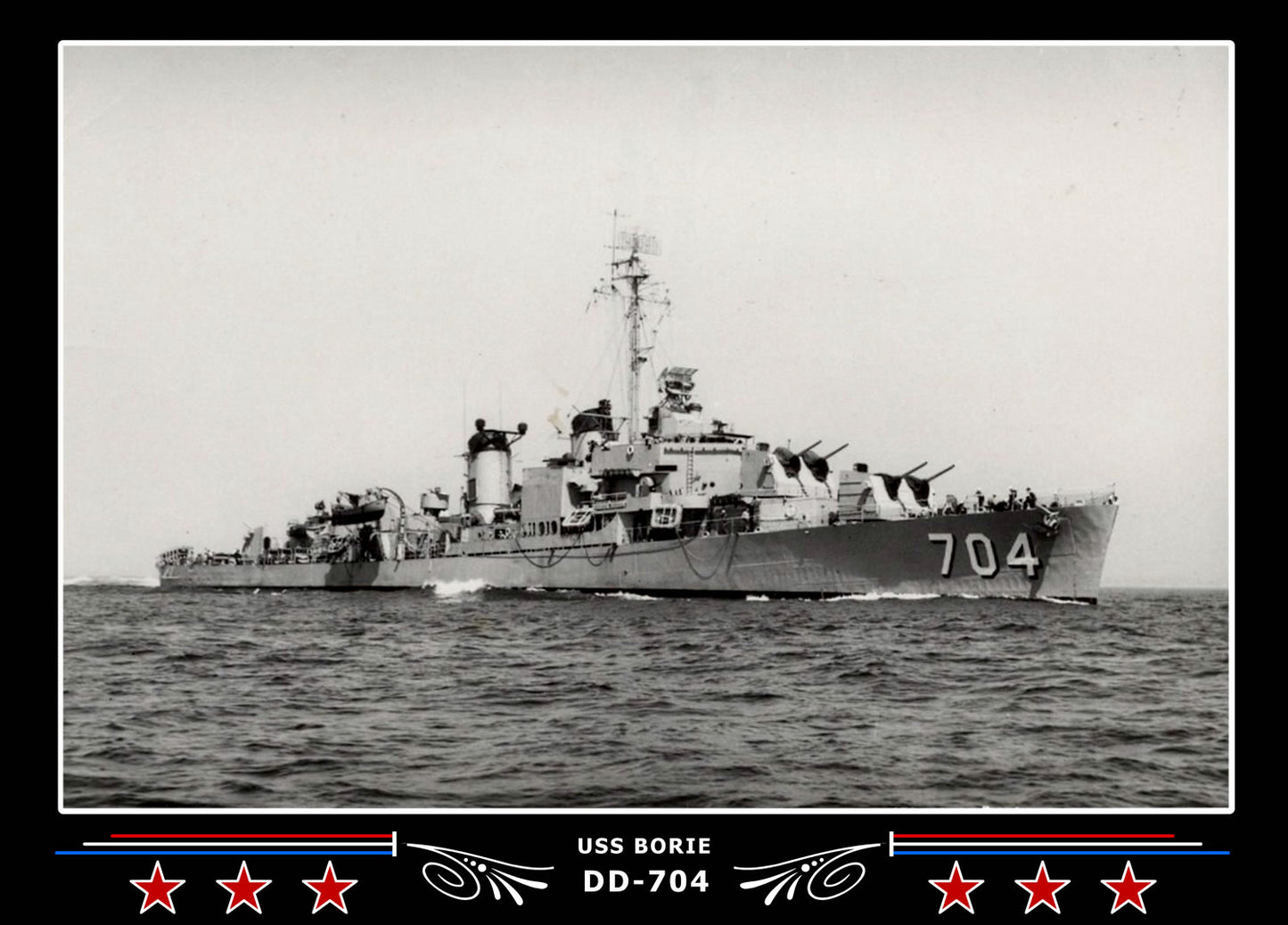 USS Borie DD-704 Canvas Photo Print