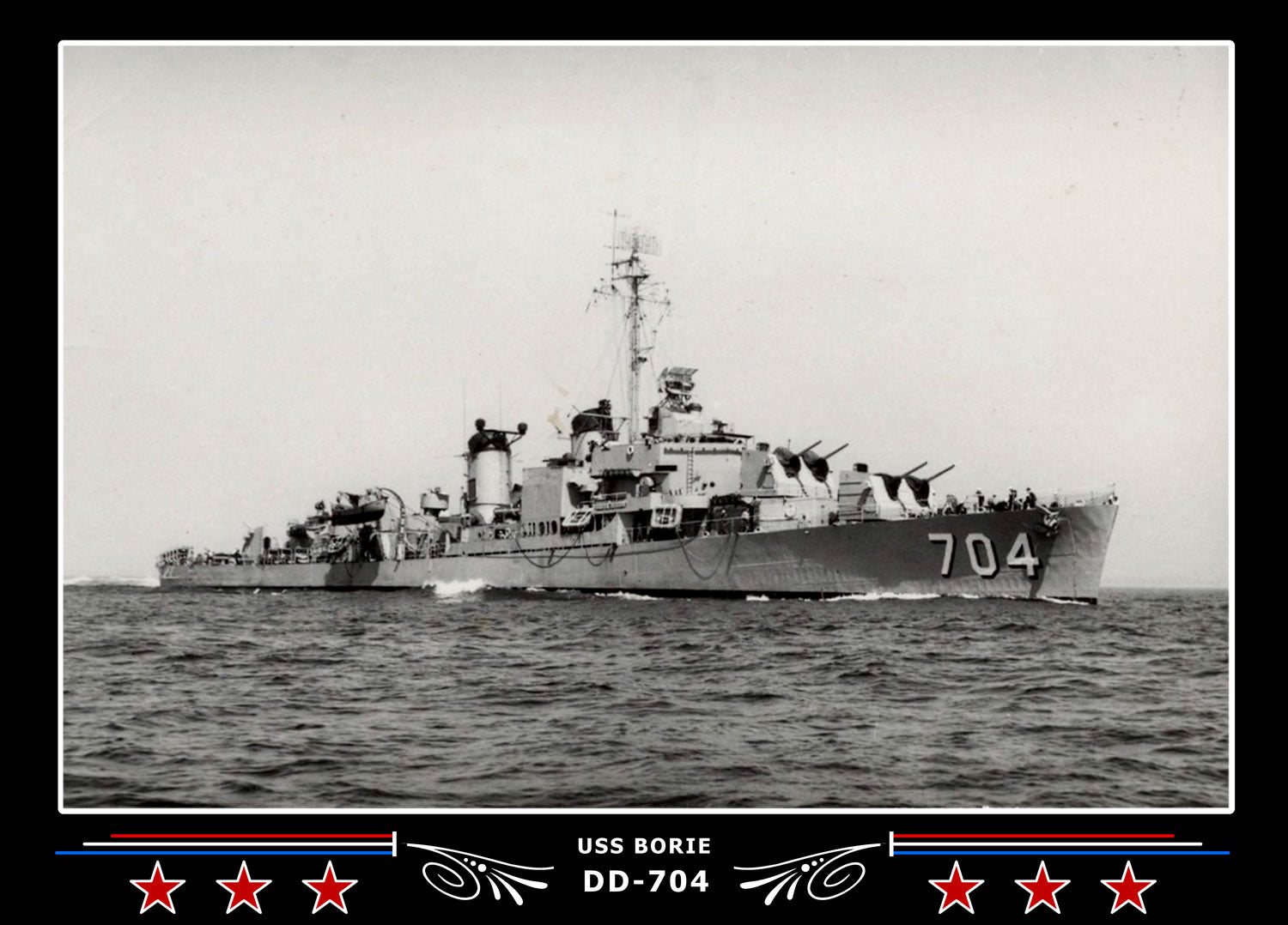 USS Borie DD-704 Canvas Photo Print
