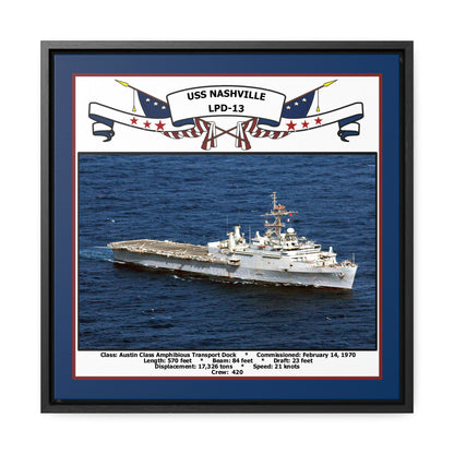 USS Nashville LPD-13 Navy Floating Frame Photo Front View