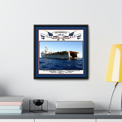 USS Nashville LPD-13 Navy Floating Frame Photo Desk View