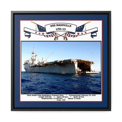 USS Nashville LPD-13 Navy Floating Frame Photo Front View