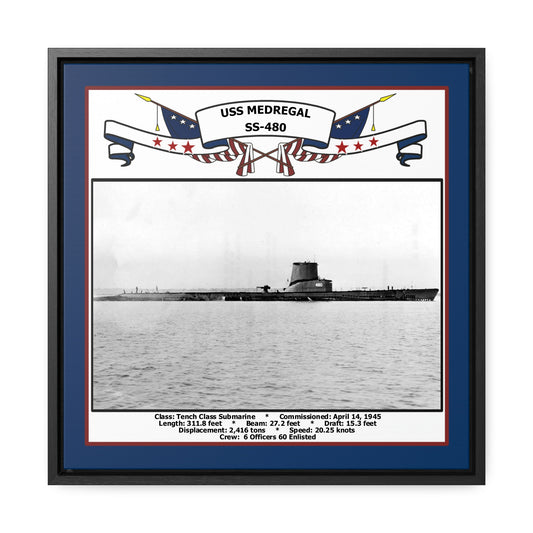 USS Medregal SS-480 Navy Floating Frame Photo Front View