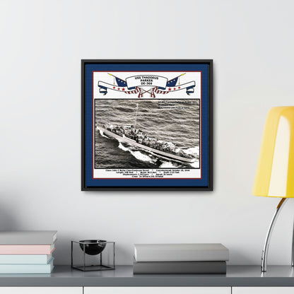 USS Thaddeus Parker DE-369 Navy Floating Frame Photo Desk View