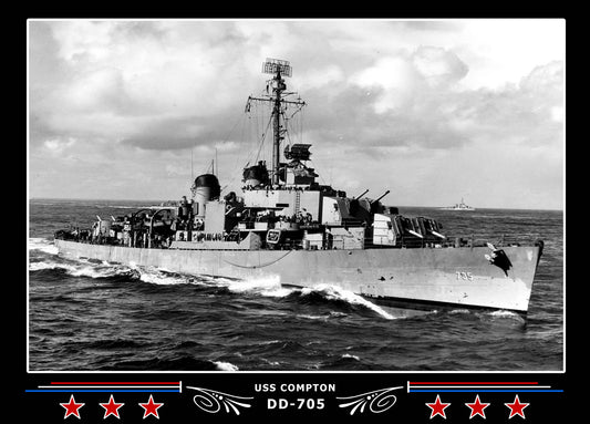 USS Compton DD-705 Canvas Photo Print