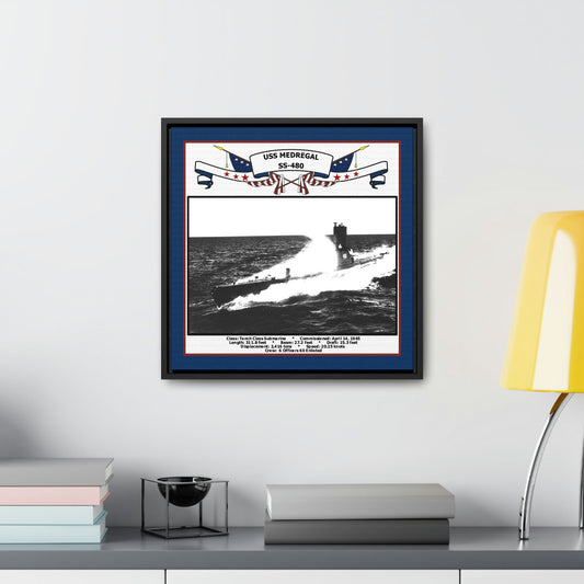 USS Medregal SS-480 Navy Floating Frame Photo Desk View