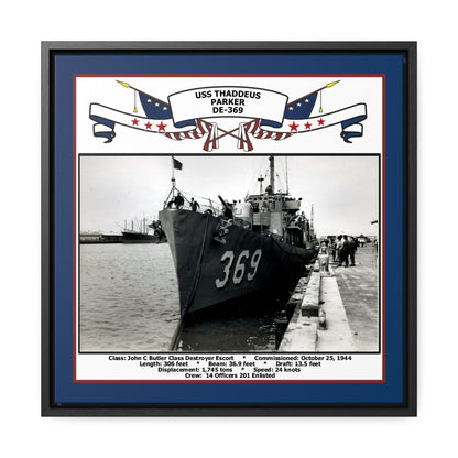 USS Thaddeus Parker DE-369 Navy Floating Frame Photo Front View