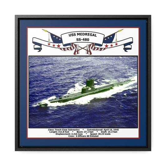USS Medregal SS-480 Navy Floating Frame Photo Front View