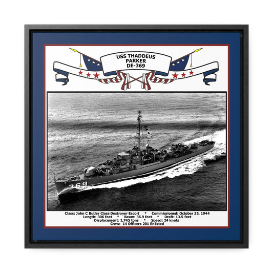 USS Thaddeus Parker DE-369 Navy Floating Frame Photo Front View