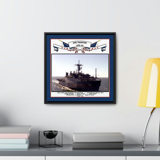 USS Trenton LPD-14 Navy Floating Frame Photo Desk View