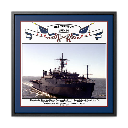 USS Trenton LPD-14 Navy Floating Frame Photo Front View