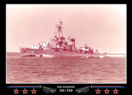 USS Gainard DD-706 Canvas Photo Print