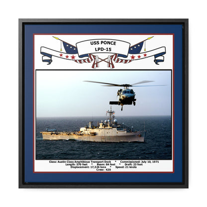 USS Ponce LPD-15 Navy Floating Frame Photo Front View