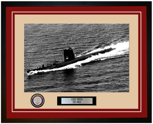 USS Irex SS-482 Framed Navy Ship Photo Burgundy