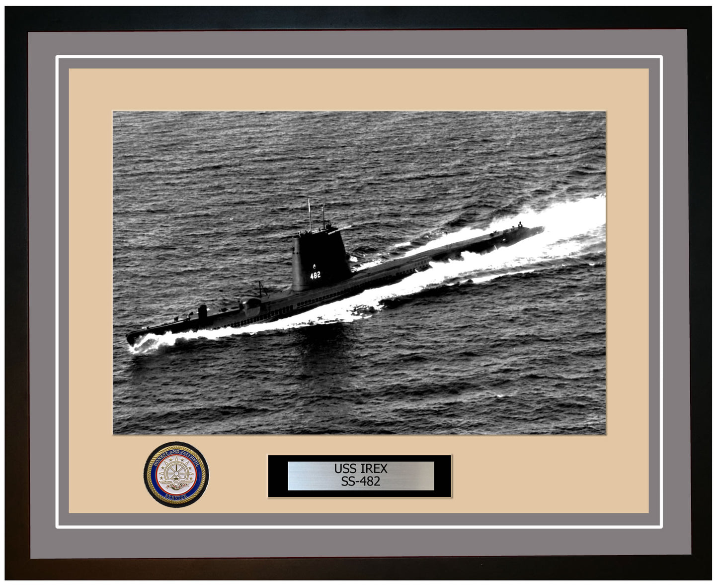 USS Irex SS-482 Framed Navy Ship Photo Grey