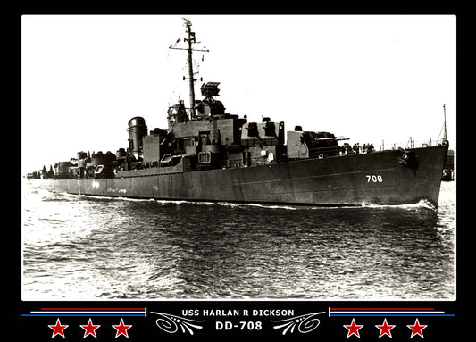 USS Harlan R Dickson DD-708 Canvas Photo Print