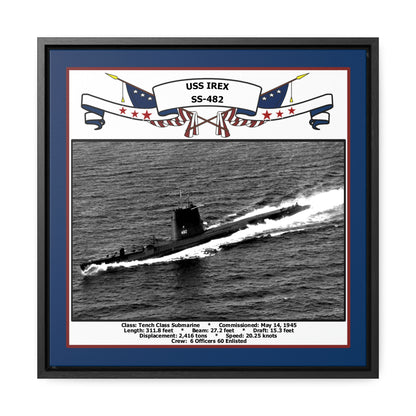 USS Irex SS-482 Navy Floating Frame Photo Front View