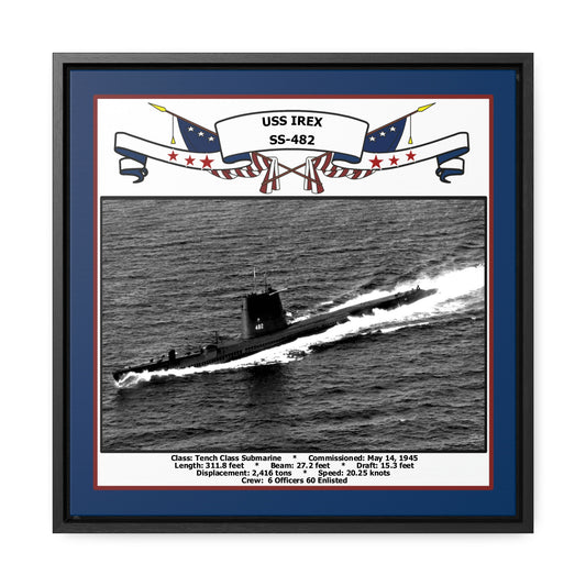 USS Irex SS-482 Navy Floating Frame Photo Front View