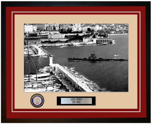 USS Irex SS-482 Framed Navy Ship Photo Burgundy