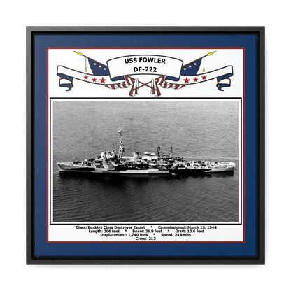 USS Fowler DE-222 Navy Floating Frame Photo Front View