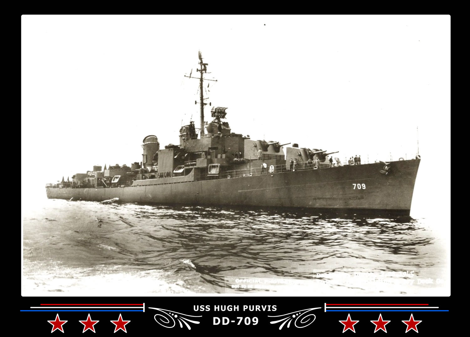 USS Hugh Purvis DD-709 Canvas Photo Print