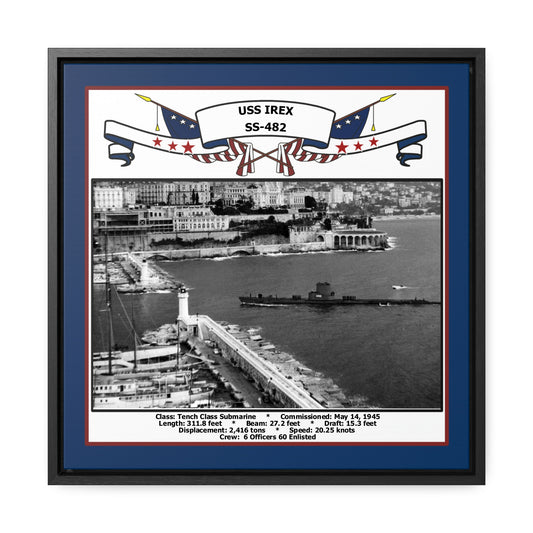 USS Irex SS-482 Navy Floating Frame Photo Front View