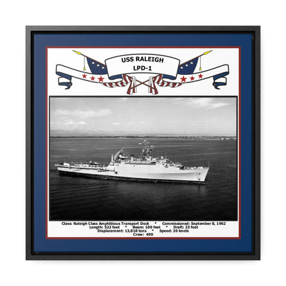 USS Raleigh LPD-1 Navy Floating Frame Photo Front View