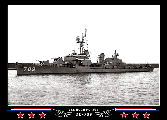 USS Hugh Purvis DD-709 Canvas Photo Print