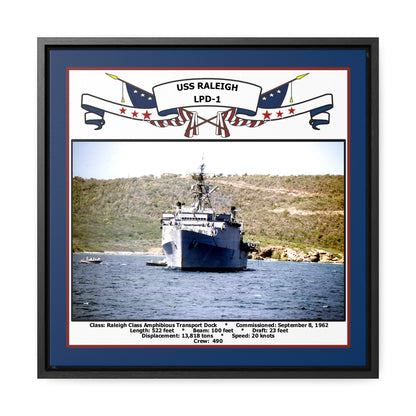 USS Raleigh LPD-1 Navy Floating Frame Photo Front View