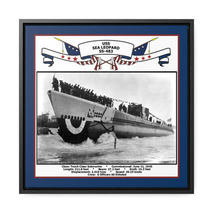 USS Sea Leopard SS-483 Navy Floating Frame Photo Front View