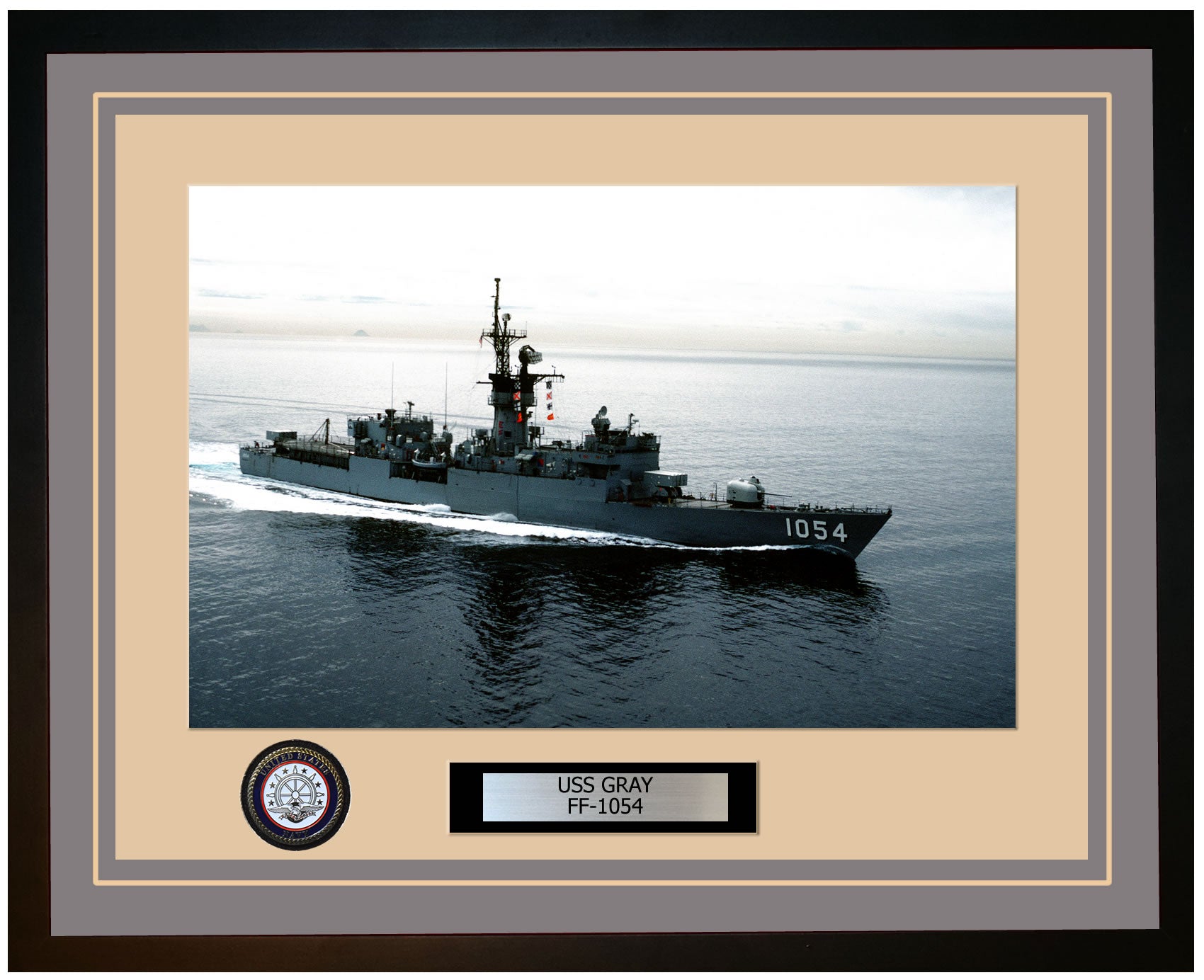 USS GRAY FF-1054 Framed Navy Ship Photo Grey