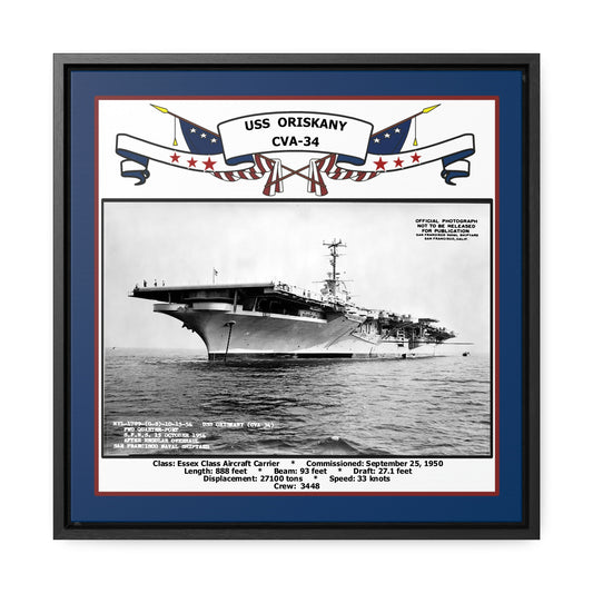 USS Oriskany CVA-34 Navy Floating Frame Photo Front View