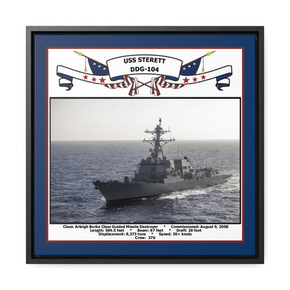 USS Sterett DDG-104 Navy Floating Frame Photo Front View