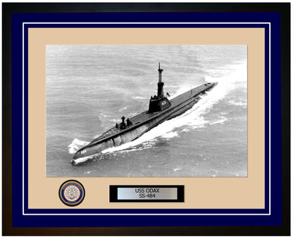 USS Odax SS-484 Framed Navy Ship Photo Blue