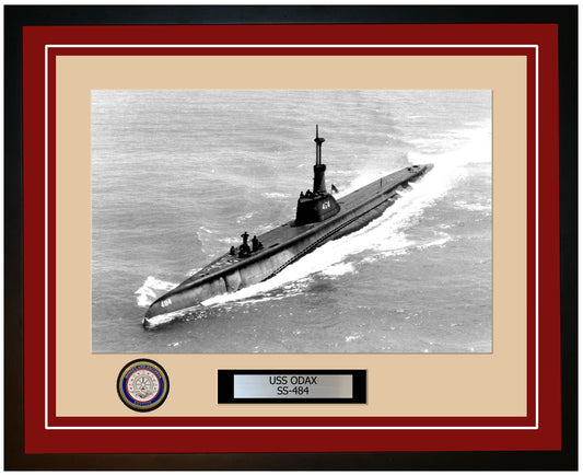 USS Odax SS-484 Framed Navy Ship Photo Burgundy