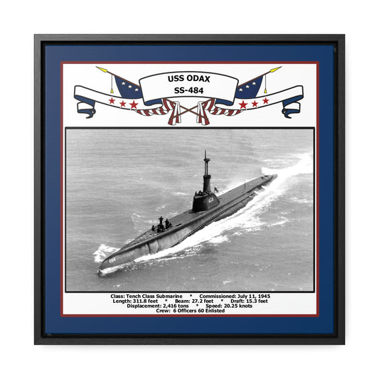 USS Odax SS-484 Navy Floating Frame Photo Front View