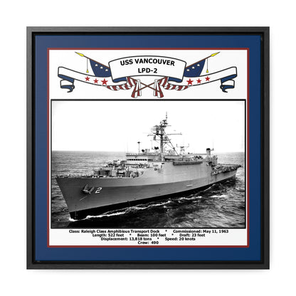 USS Vancouver LPD-2 Navy Floating Frame Photo Front View