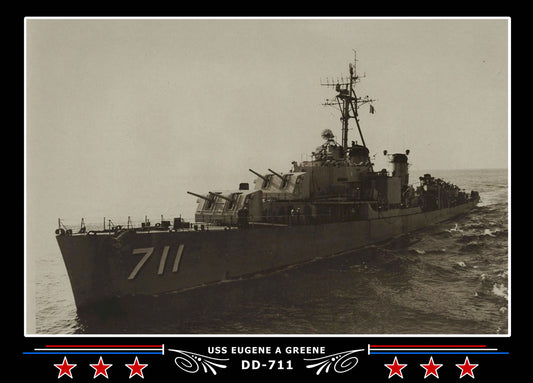 USS Eugene A Greene DD-711 Canvas Photo Print
